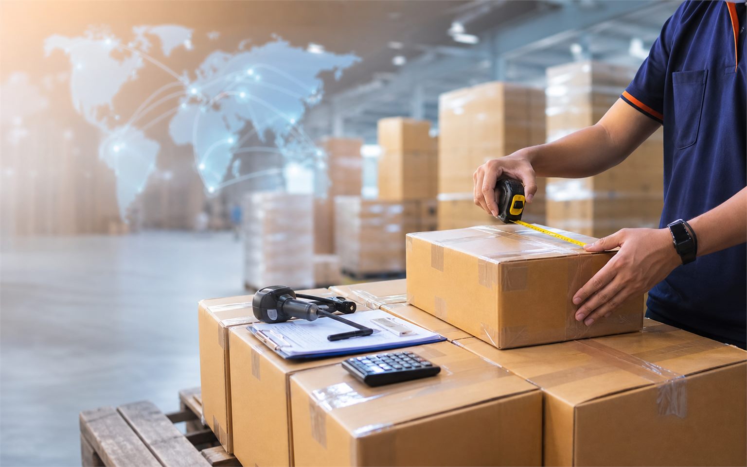 Goods prepared for international shipping at the Greetbuy warehouse in China